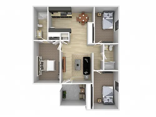 Floor plan 3 BED 2 BATH