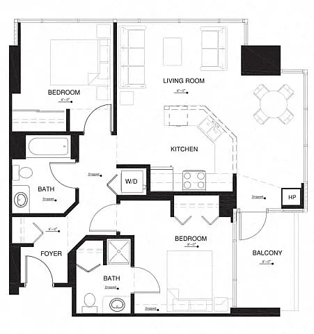 Floor plan 2S w Balcony
