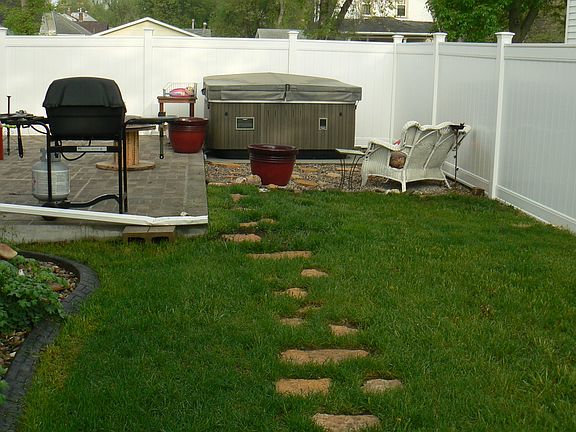 pathway to hot tub
