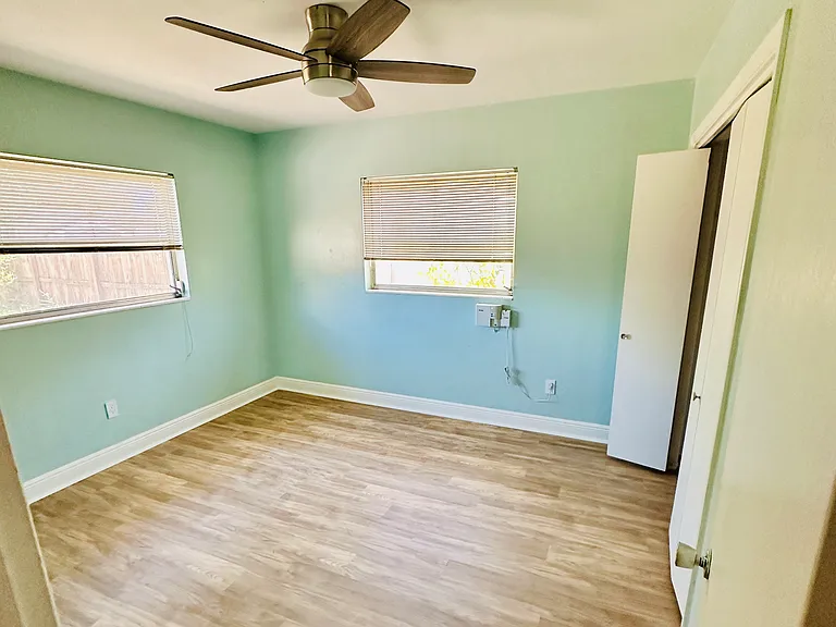 1st Bedroom with good size closet and ceiling fan