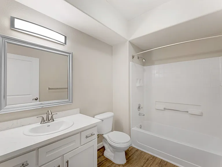 Our updated bathrooms feature modern, upgraded fixtures that add a touch of elegance and style to your living space at Ascent at the Galleria.