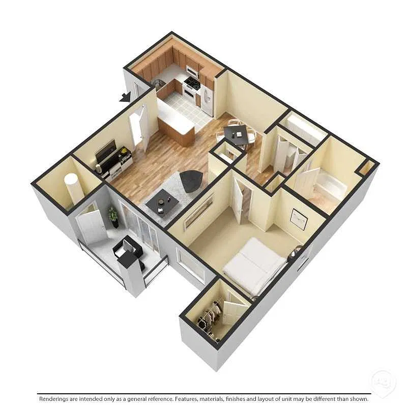 Floor plan 1X1 - 765