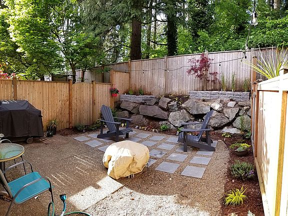 Backyard patio with fire pit