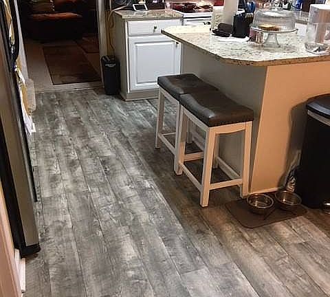 re-floored kitchen