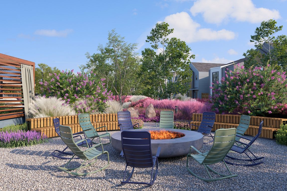 Oxenfree West Oak firepit and seating.