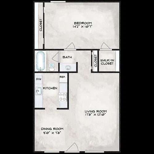 Floor plan 1X1 C