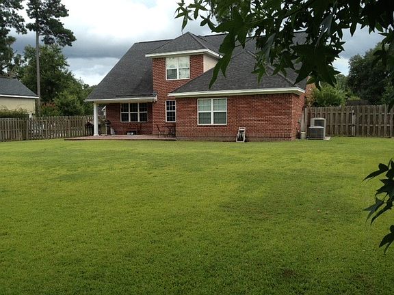 fenced back yard