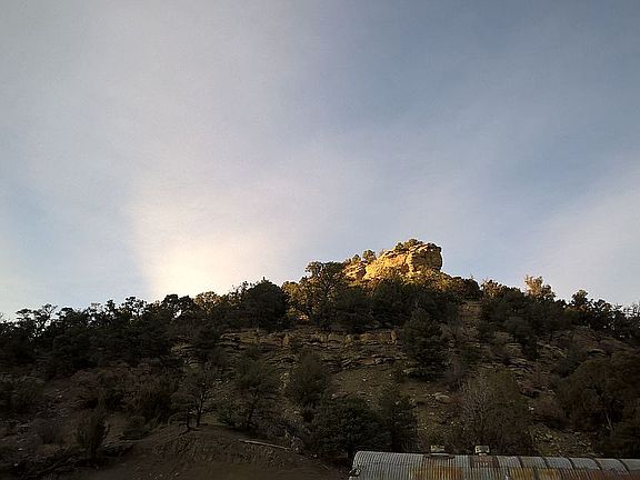 Just above the house