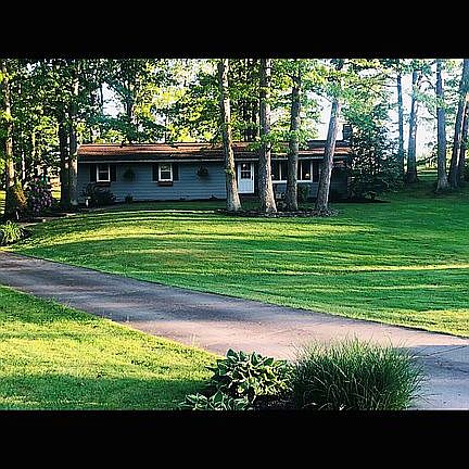 Long concrete driveway 
