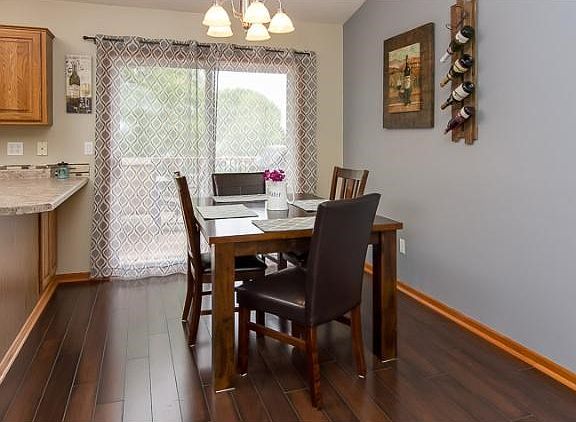 Upgraded laminate floors in the kitchen and dining room