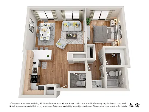 Floor plan 1 Bedroom 1.5 Bathroom