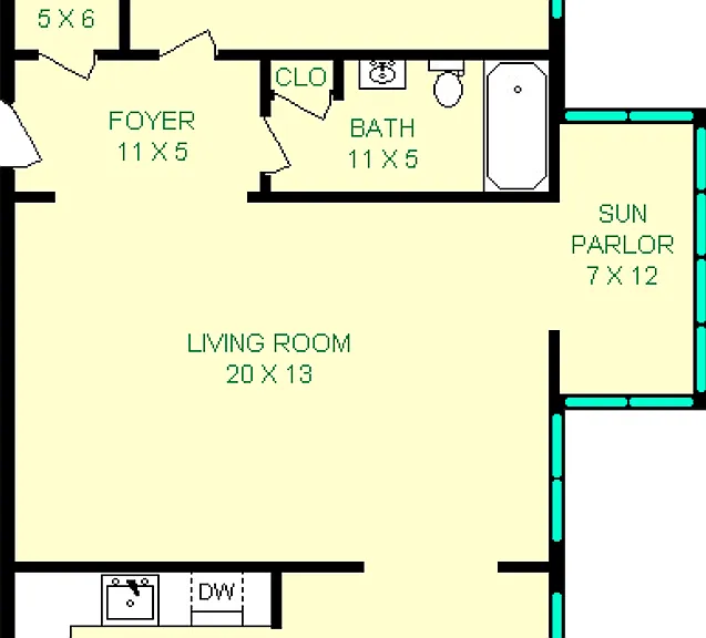 Lincoln One Bedroom Floorplan Lincoln One Bedroom Floorplan