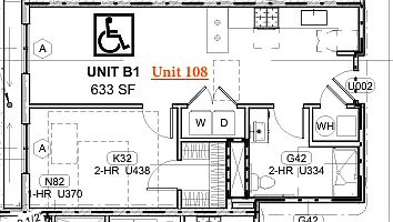 Floor plan One Bedroom- HC