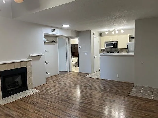 Great room, dining and kitchen
