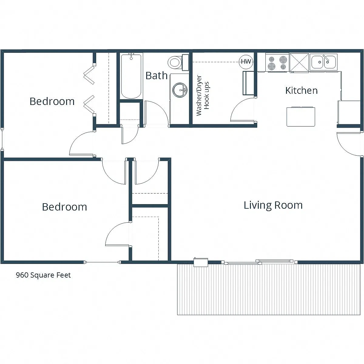 Floor plan One Bedroom 21A
