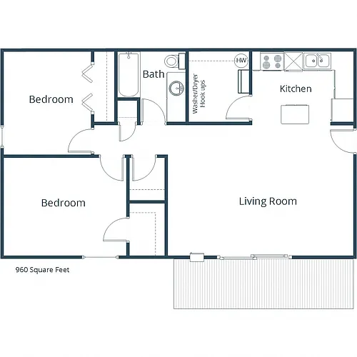 Floor plan One Bedroom 21A