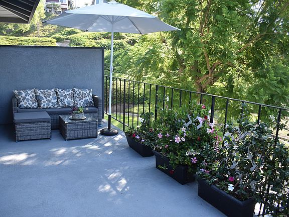 Patio/deck with new contemporary seating with views.