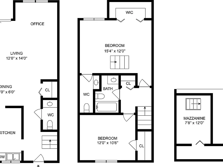 2x1.5 Townhome | 2-Bedroom Floorplan 2x1.5 Townhome | 2-Bedroom Floorplan