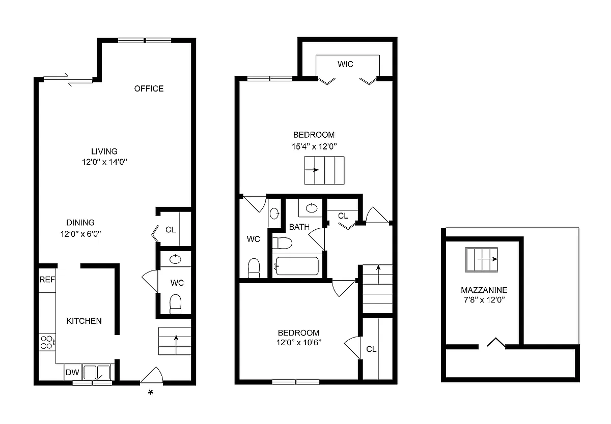 Floor plan 2x1.5 Townhome