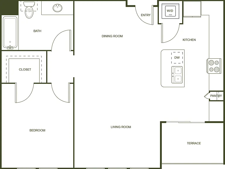 High Point Uptown - A4 - 1 Beds - 1 Baths - 849 Sq. ft.