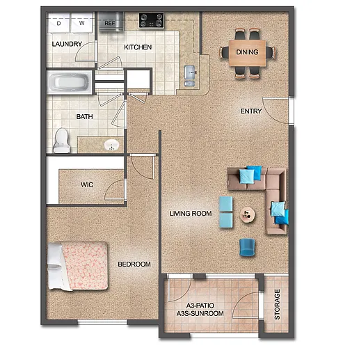 Floor plan 1 Bedroom - Medium