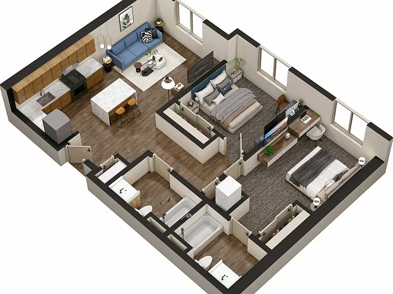 2x2B Floorplan 2x2B Floorplan