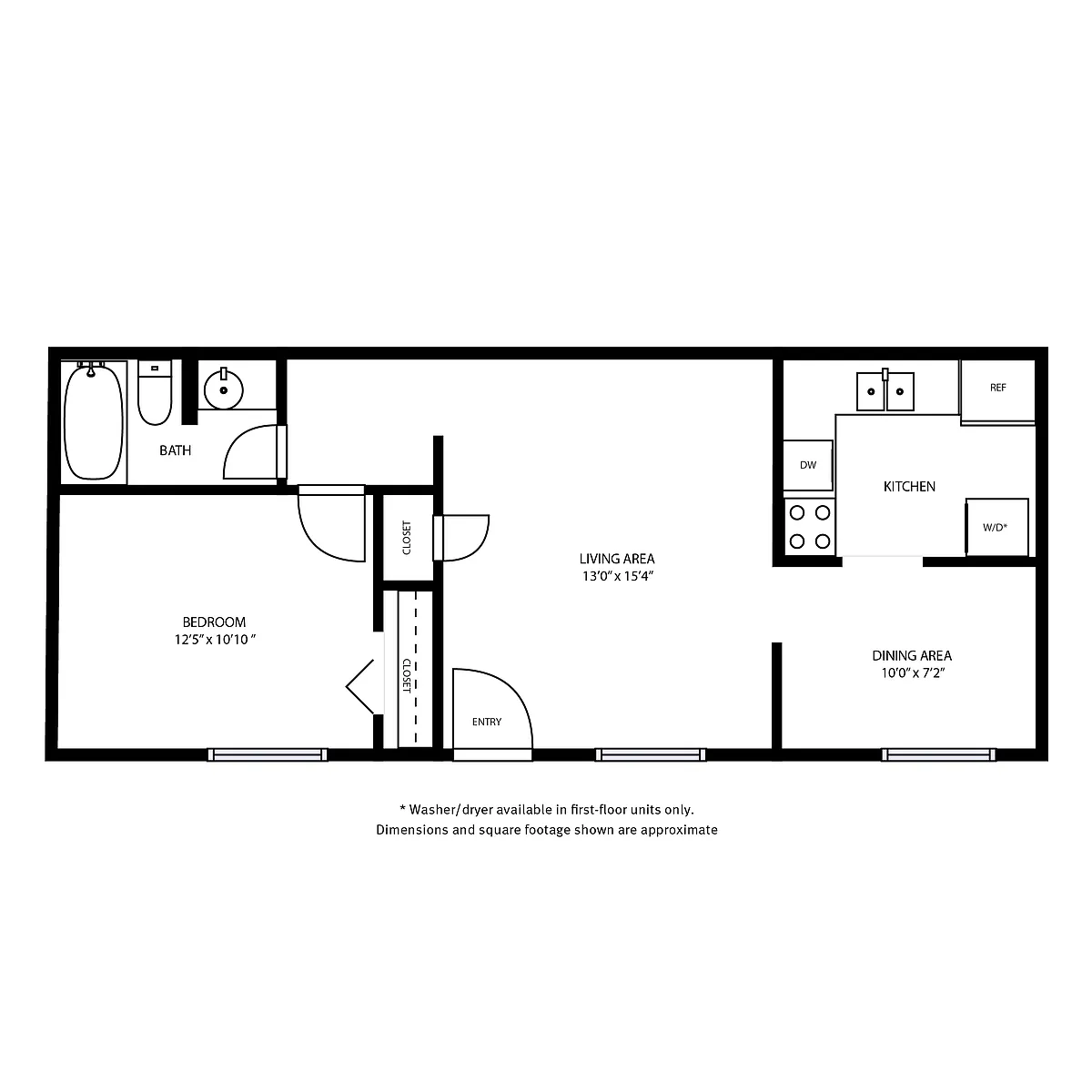 Floor plan 1 Bed 1 Bath