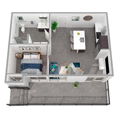 Floor plan 1 Bed/1 Bath Live/Work-a4.1