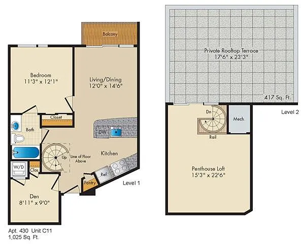 Floor plan Style C11 Penthouse Den