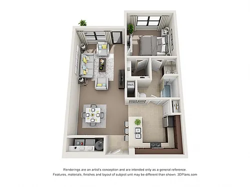 Floor plan One Bedroom One Bathroom (b)