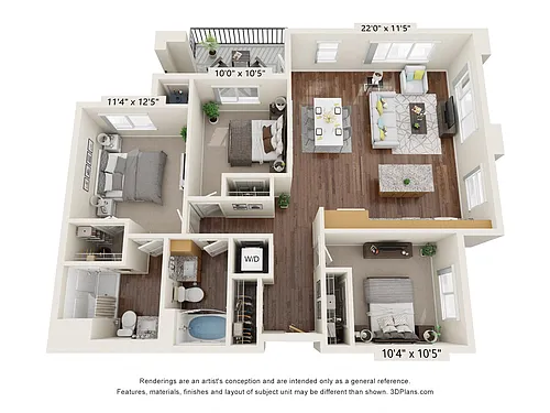 Floor plan Three Bedroom B