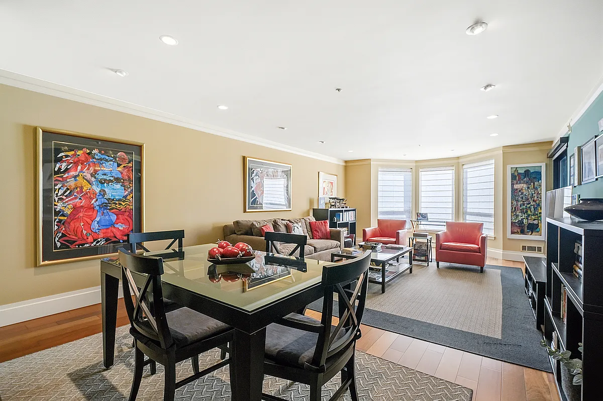 Living, dining, bay window desk nook, limited edition art. - 3315 Fillmore St #302