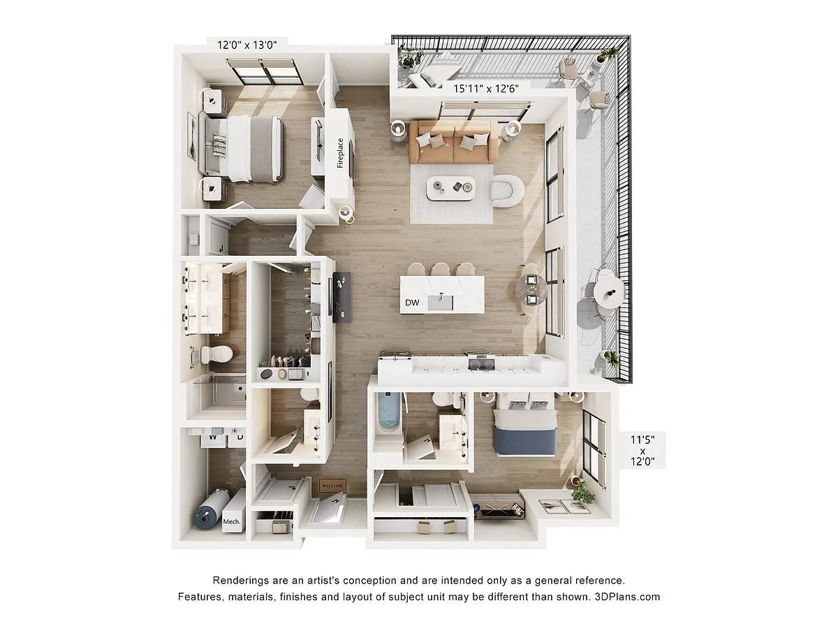 Floor plan Woodward - Penthouse 4