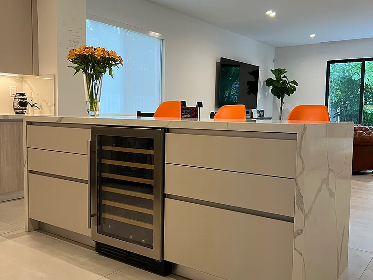 kitchen Island with wine cooler