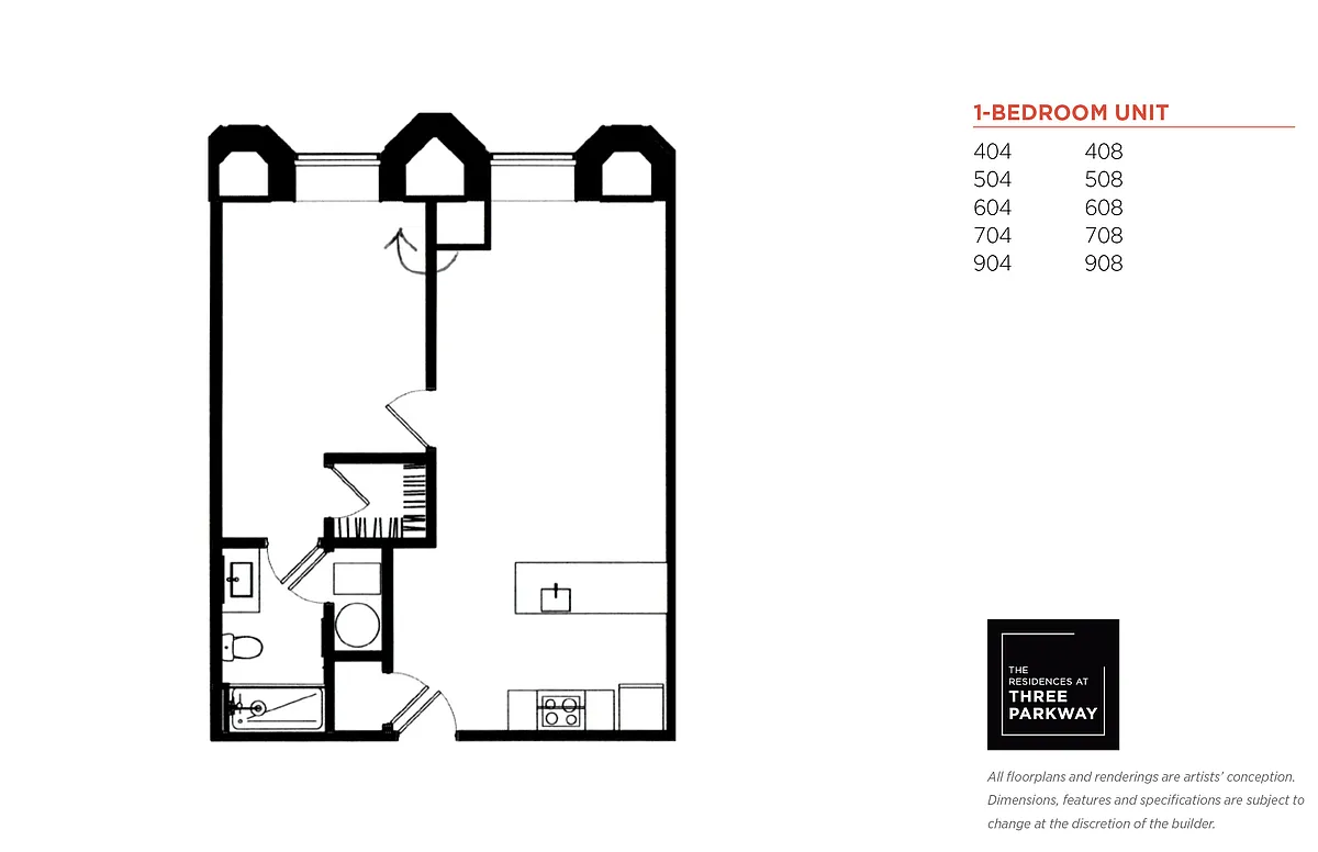 Floor plan 1bd - Style 1