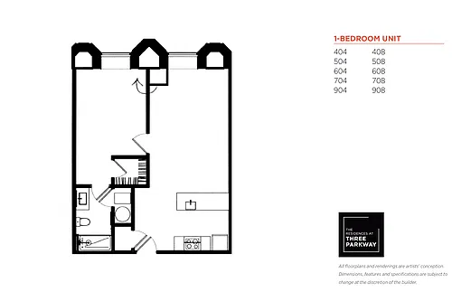 Floor plan 1bd - Style 1
