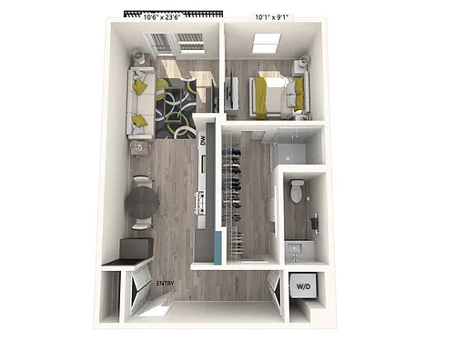 Floor plan AM3V-FinishII-646sf