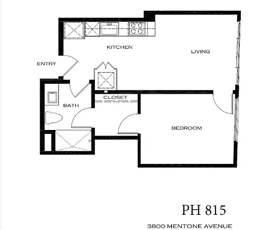 Floor plan Penthouse 1 Bedroom East facing