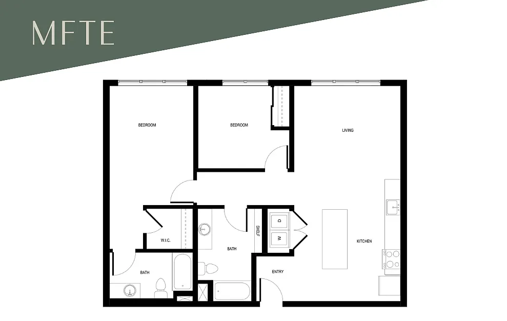 Floor plan 2x2 E2 - MFTE 80%
