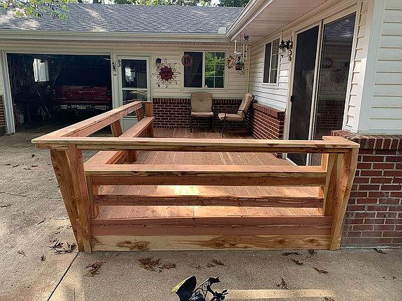 Large rear cedar deck