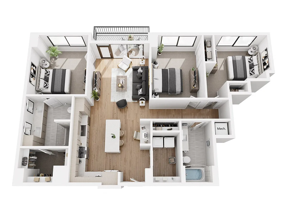 Floor plan 3BR-1