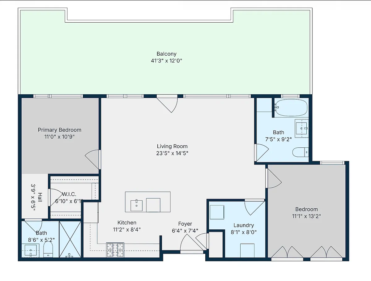 Floor plan Apt 507 - Penthouse with Private Patio