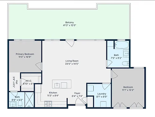Floor plan Top Floor with Private Patio