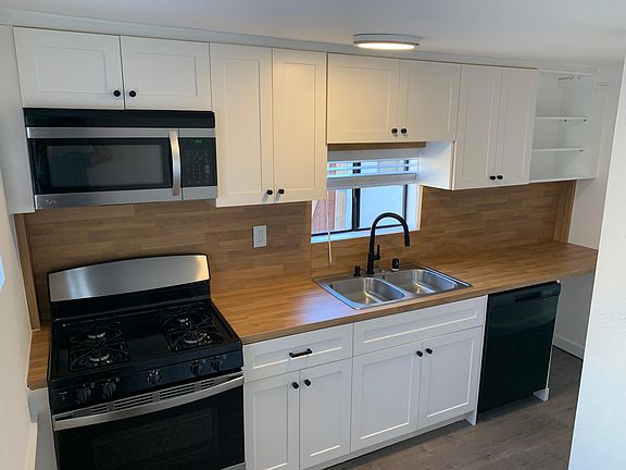 New appliances, sink, faucet, cabinets, counters, and dishwasher