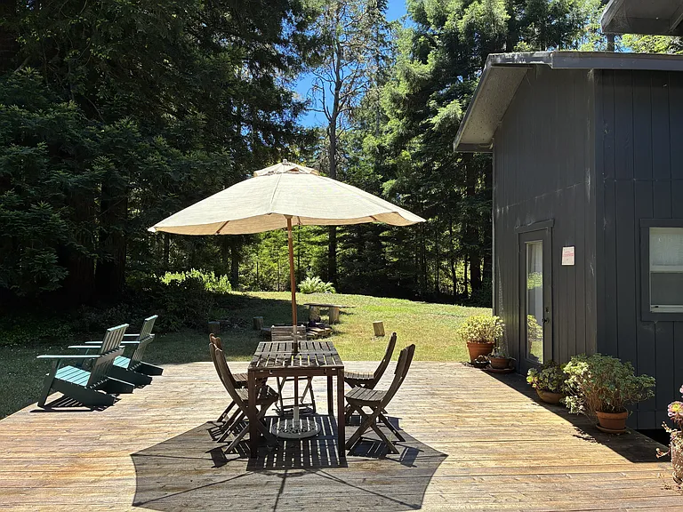 View of deck from front door