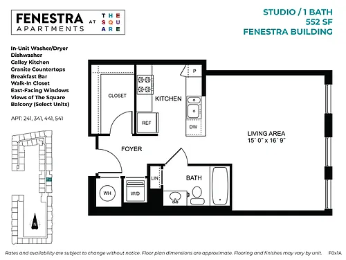Floor plan Fenestra - Studio