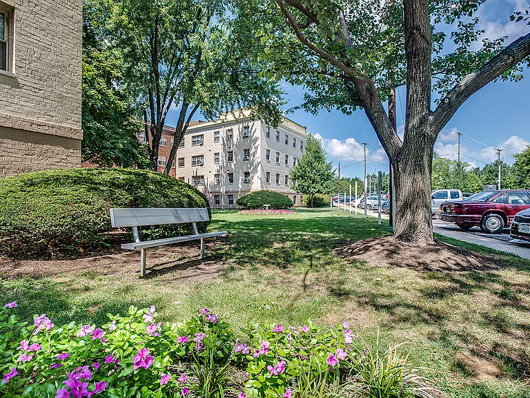 Building exterior and bench