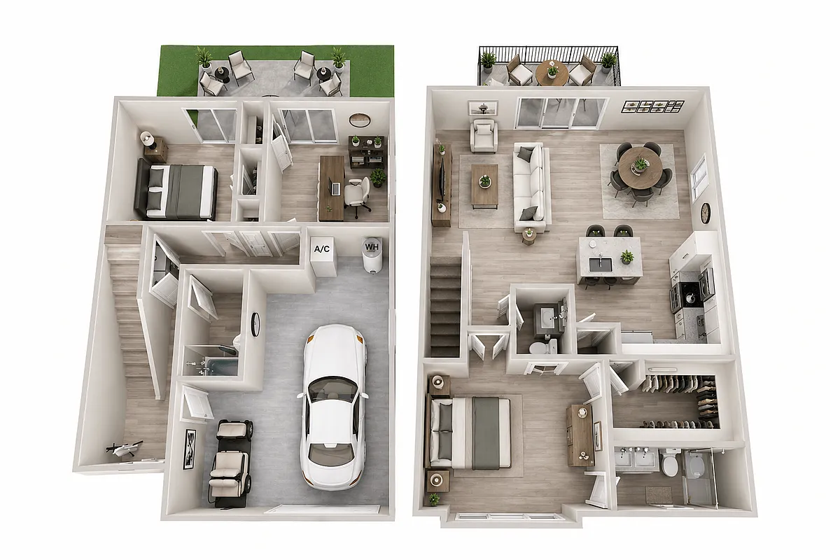 Floor plan The Legend - 2BR + Den Townhome