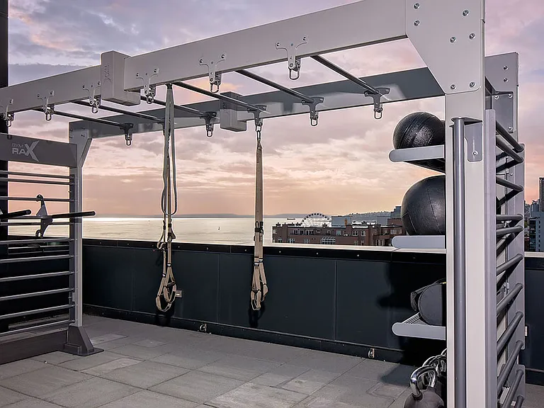 Apartment community Fitness Center at Griffis Seattle Waterfront in Seattle, Washington.