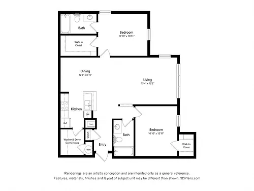 Floor plan Two Bedroom